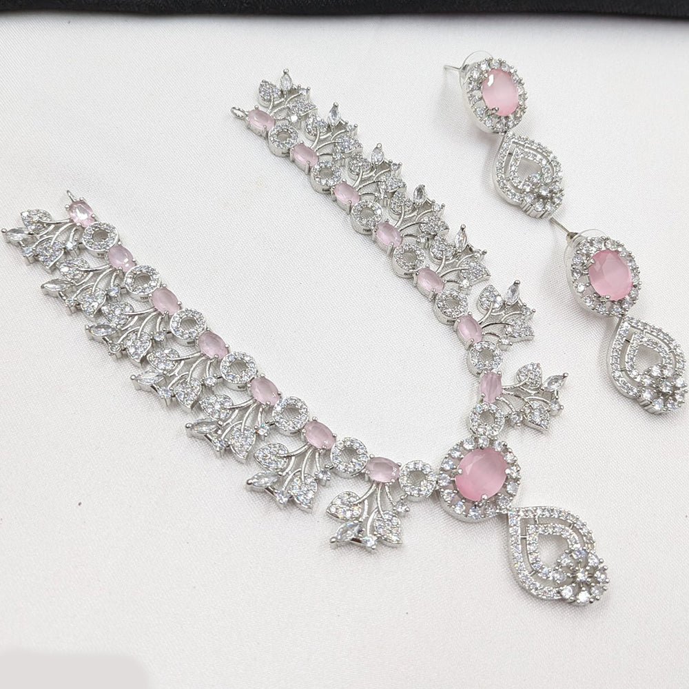 NAFJ Sparkling American Daimonds For Modern Elegance Necklace Set