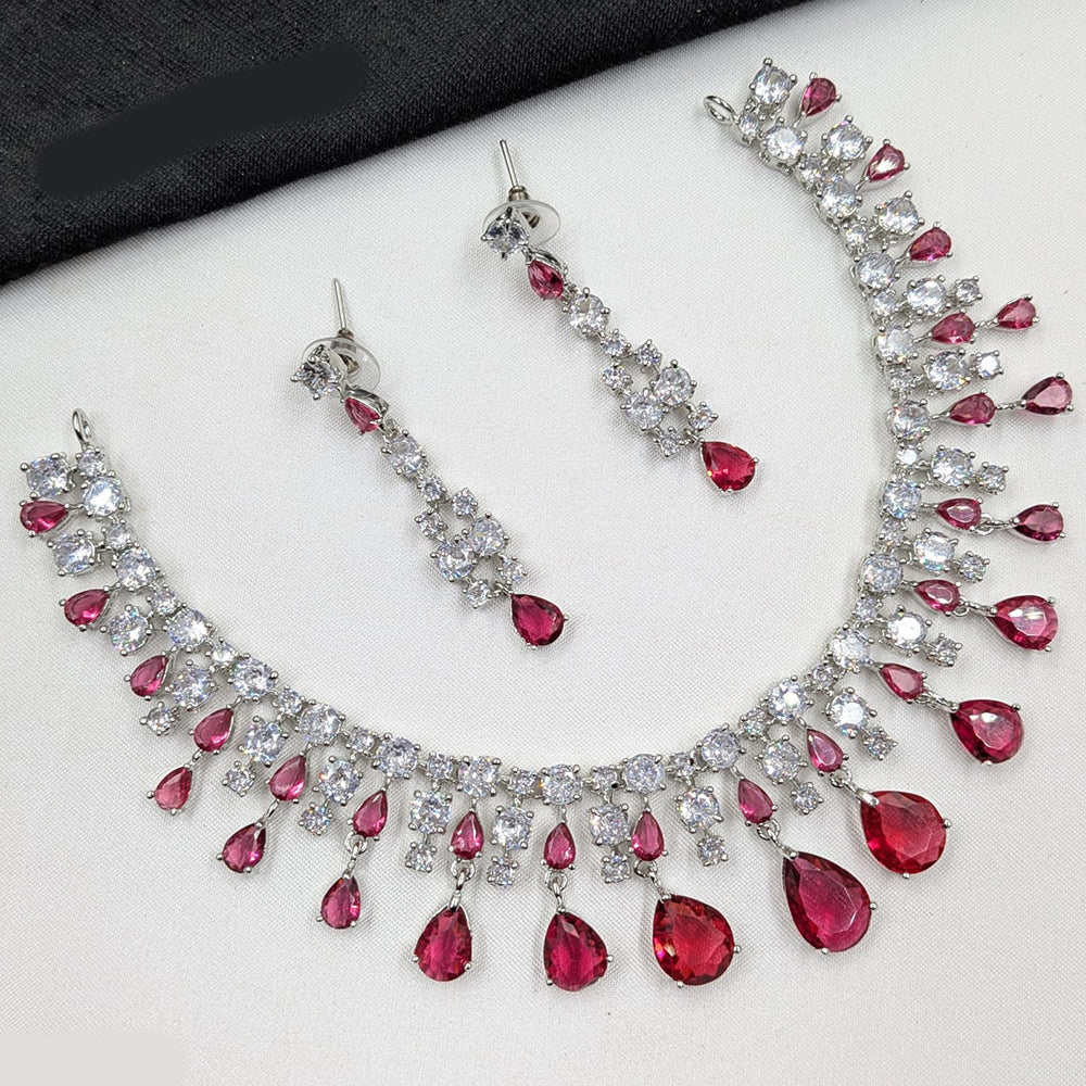 NAFJ Sparkling American Daimonds For Modern Elegance Necklace Set