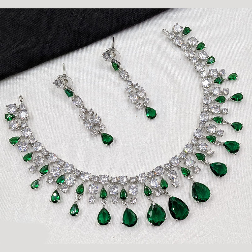 NAFJ Sparkling American Daimonds For Modern Elegance Necklace Set