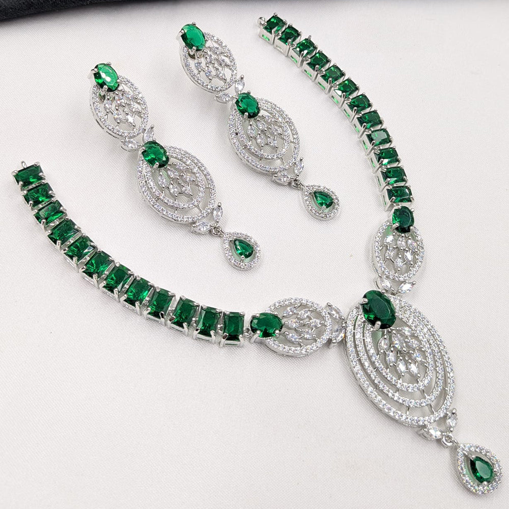 NAFJ Sparkling American Daimonds For Modern Elegance Necklace Set