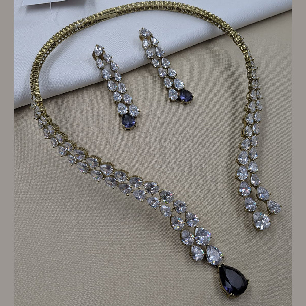 NAFJ Sparkling American Daimonds For Modern Elegance Necklace Set