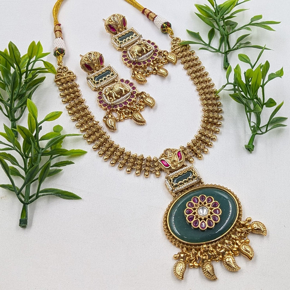 NAFJ Premium Pota Stone Necklace Set for Women
