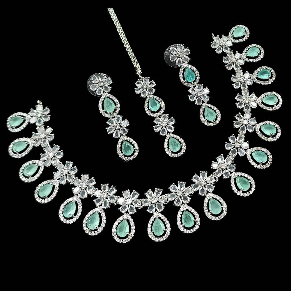 NAFJ Sparkling American Daimonds For Modern Elegance Necklace Set