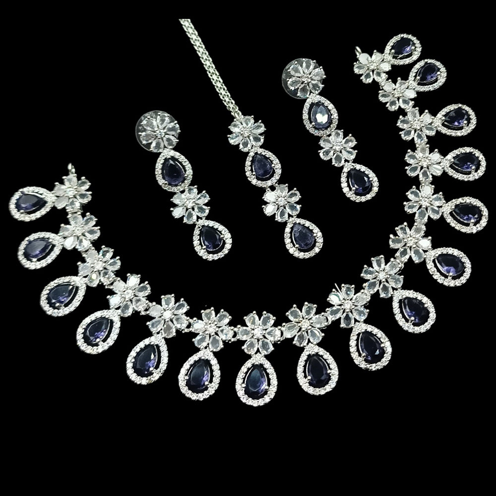 NAFJ Sparkling American Daimonds For Modern Elegance Necklace Set