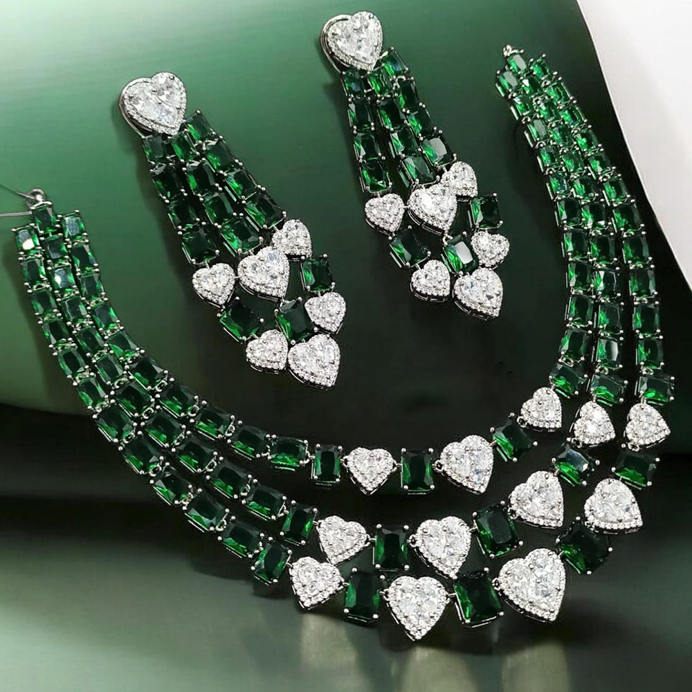 NAFJ Sparkling American Daimonds For Modern Elegance Necklace Set