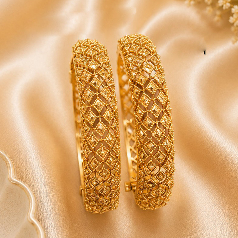 NAFJ Gold Plated Bangles Set for Women Traditional Indian Ethnic Jewelry