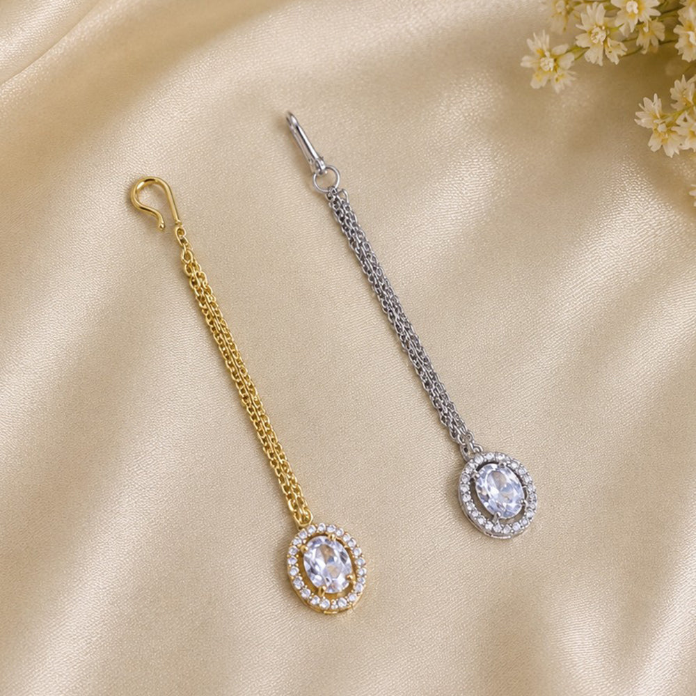 NAFJ Sparkling American Diamond Maangtikka