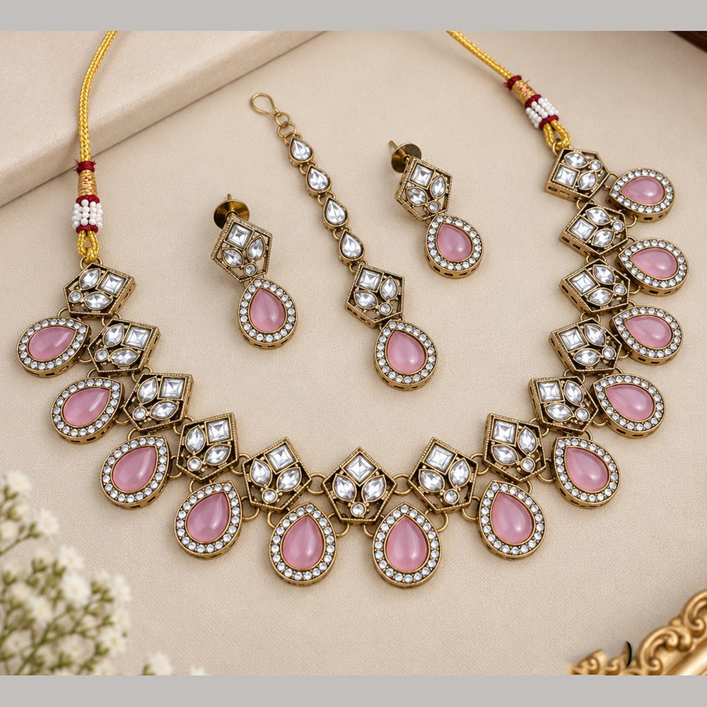 NAFJ Glamorous Crystal Stone Necklace Set