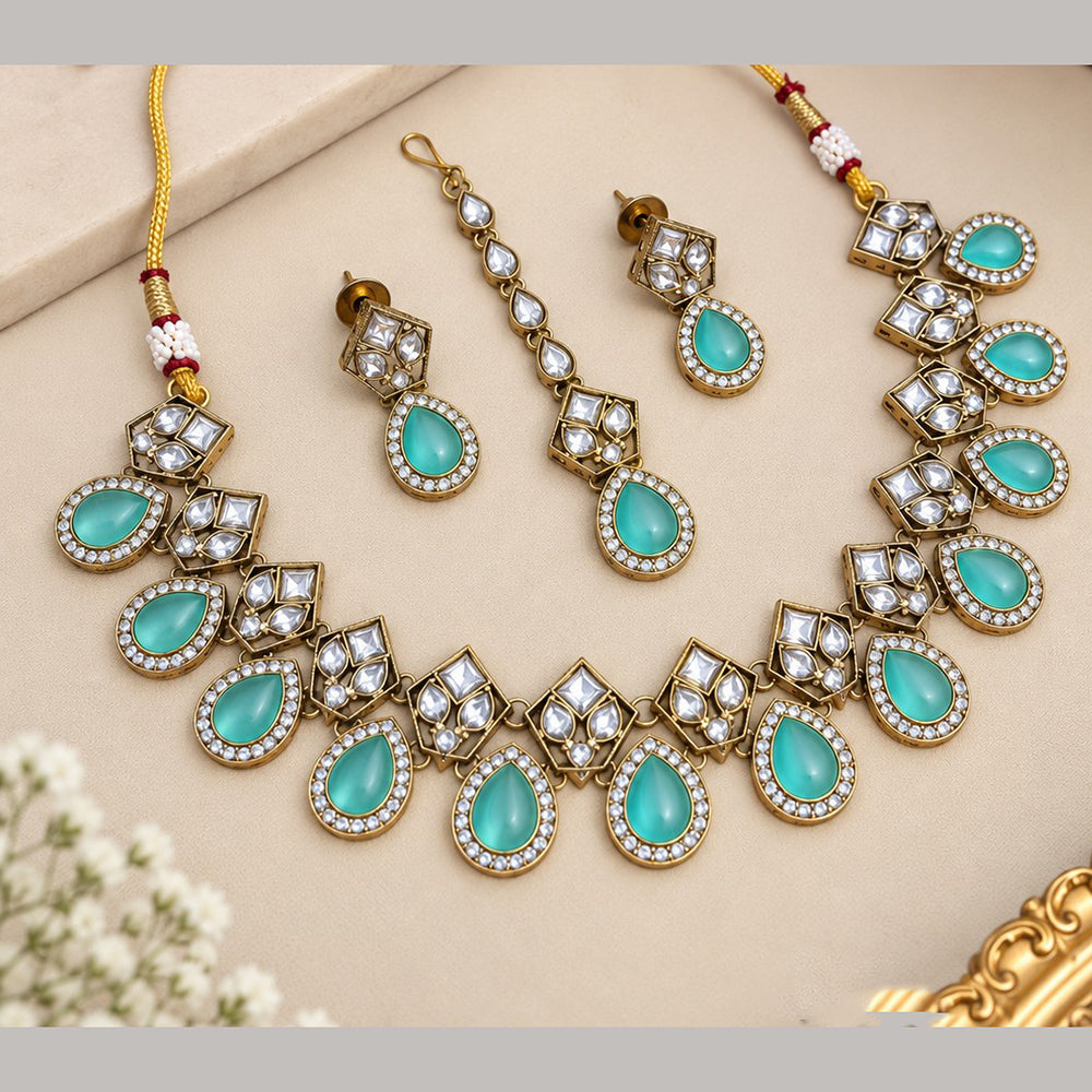 NAFJ Glamorous Crystal Stone Necklace Set