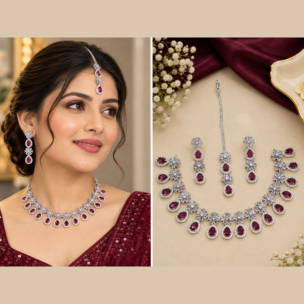 NAFJ Designer American Daimond Choker Necklace Set
