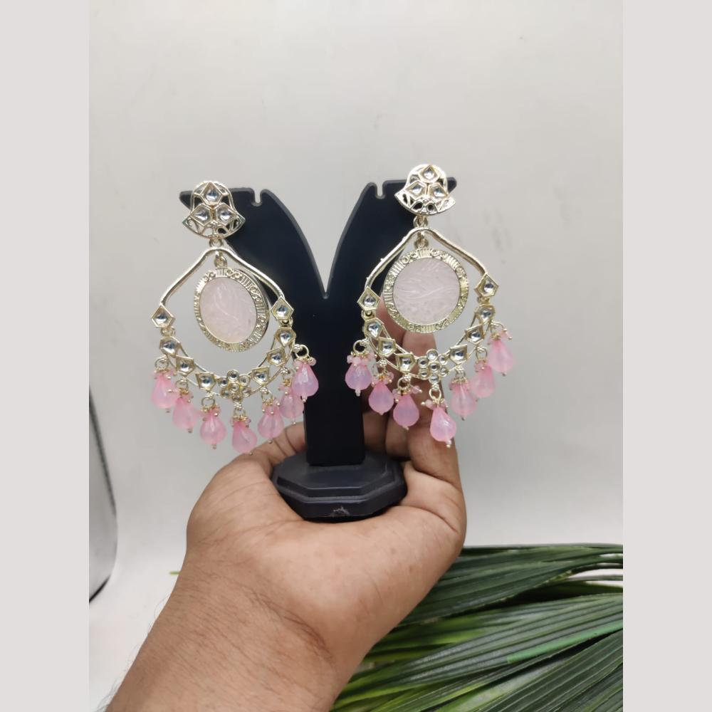 Bhagwati Bangles Gold Plated Crystal Stone And Beads Dangler Earrings