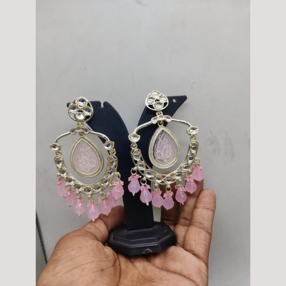 Bhagwati Bangles Gold Plated Crystal Stone And Beads Dangler Earrings