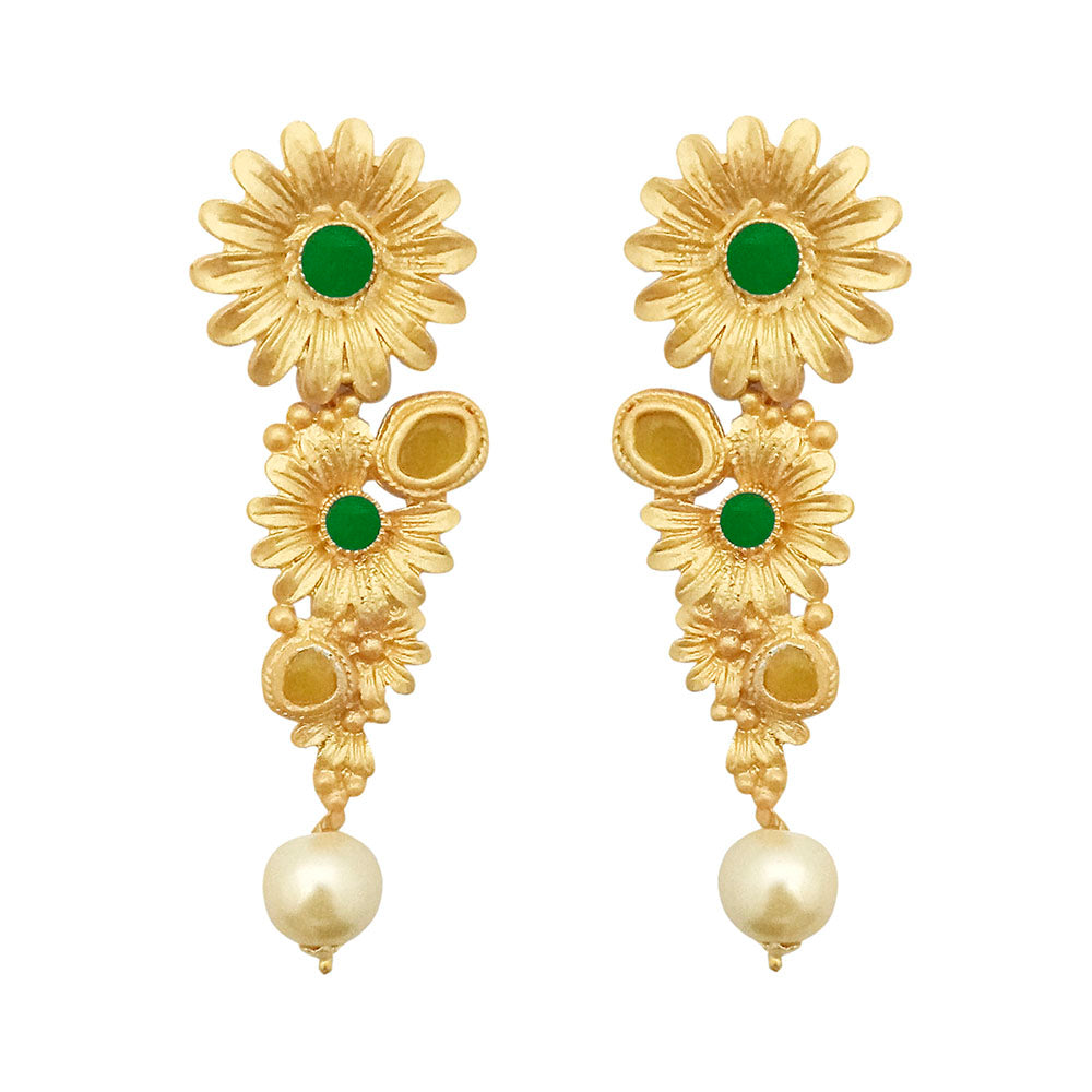 Amina Creation Gold Plated Dangler Earrings