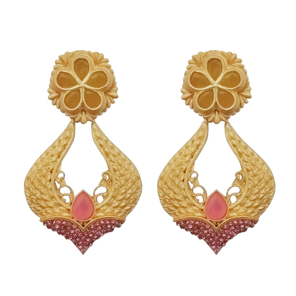 Amina Creation Gold Plated Dangler Earrings