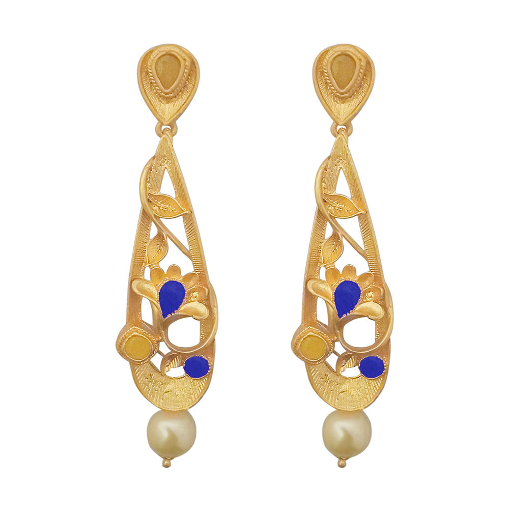 Amina Creation Gold Plated Dangler Earrings