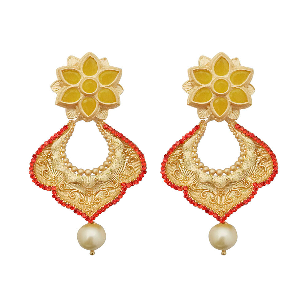 Amina Creation Gold Plated Dangler Earrings