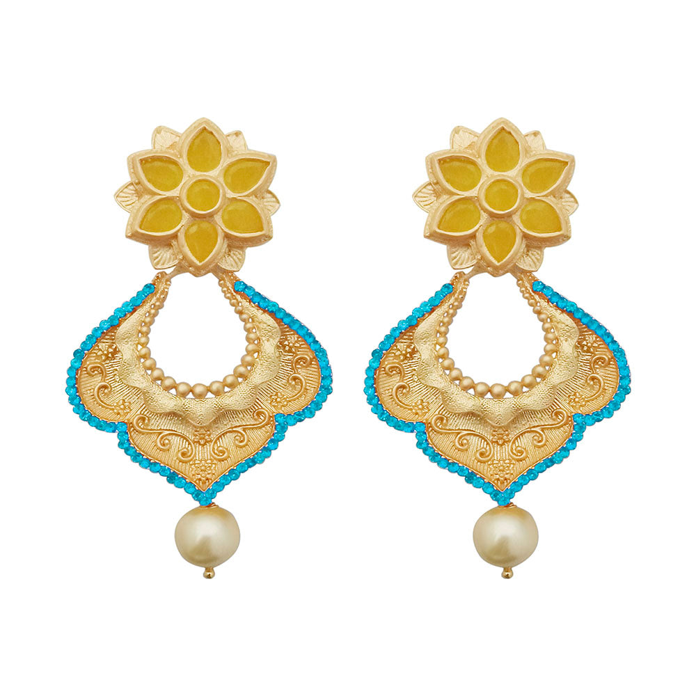 Amina Creation Gold Plated Dangler Earrings