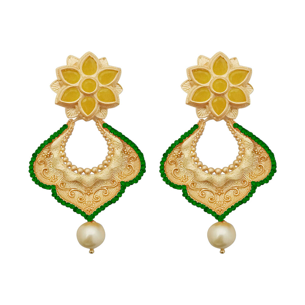 Amina Creation Gold Plated Dangler Earrings