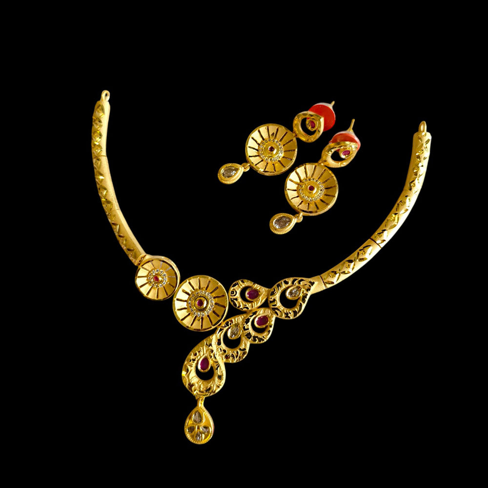 Shipra Gold Forming Gold Sparkle on a Budget Austrain Stone Necklace Set