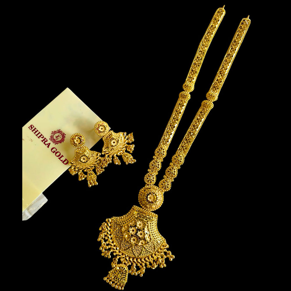 Shipra Gold Forming Gold  Traditional Sparkle with Modern Shine Long Necklace Set