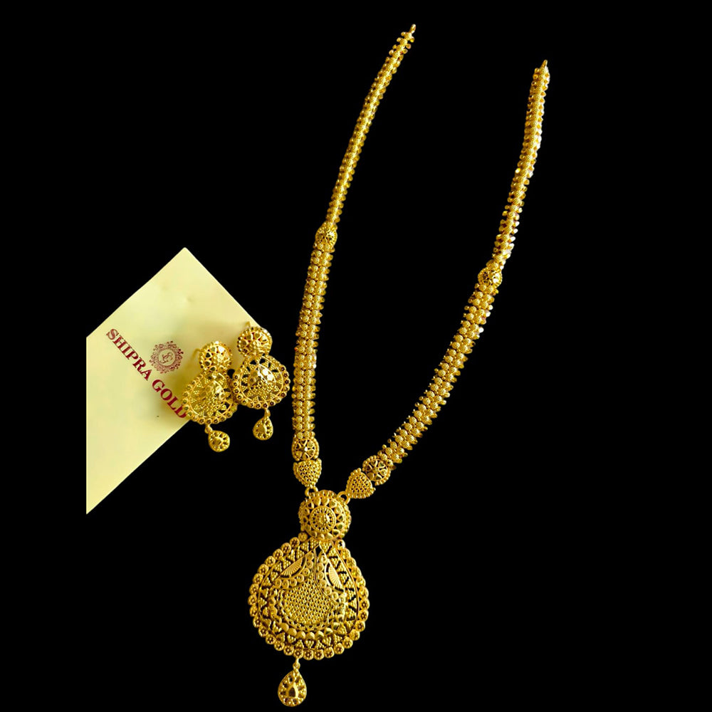 Shipra Gold Timeless Forming Gold Finish Long Necklace Set