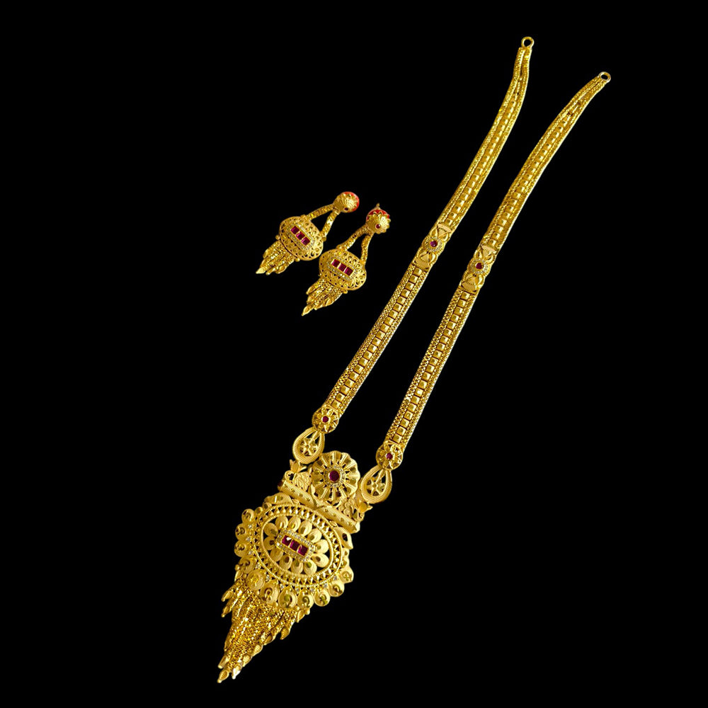 Shipra Gold Timeless Forming Gold Finish Long Necklace Set