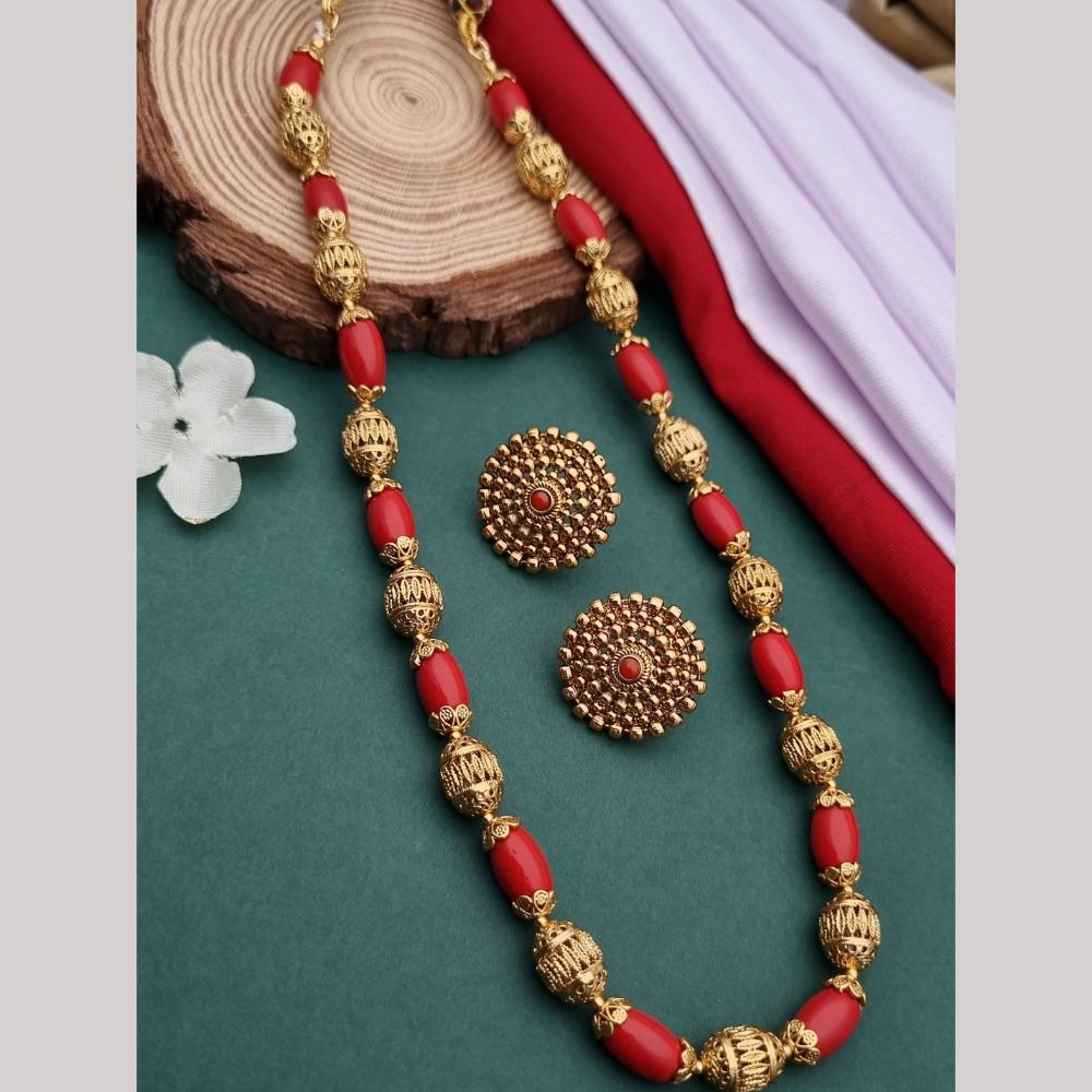 Reet Revaz Gold Plated Beads Necklace Set