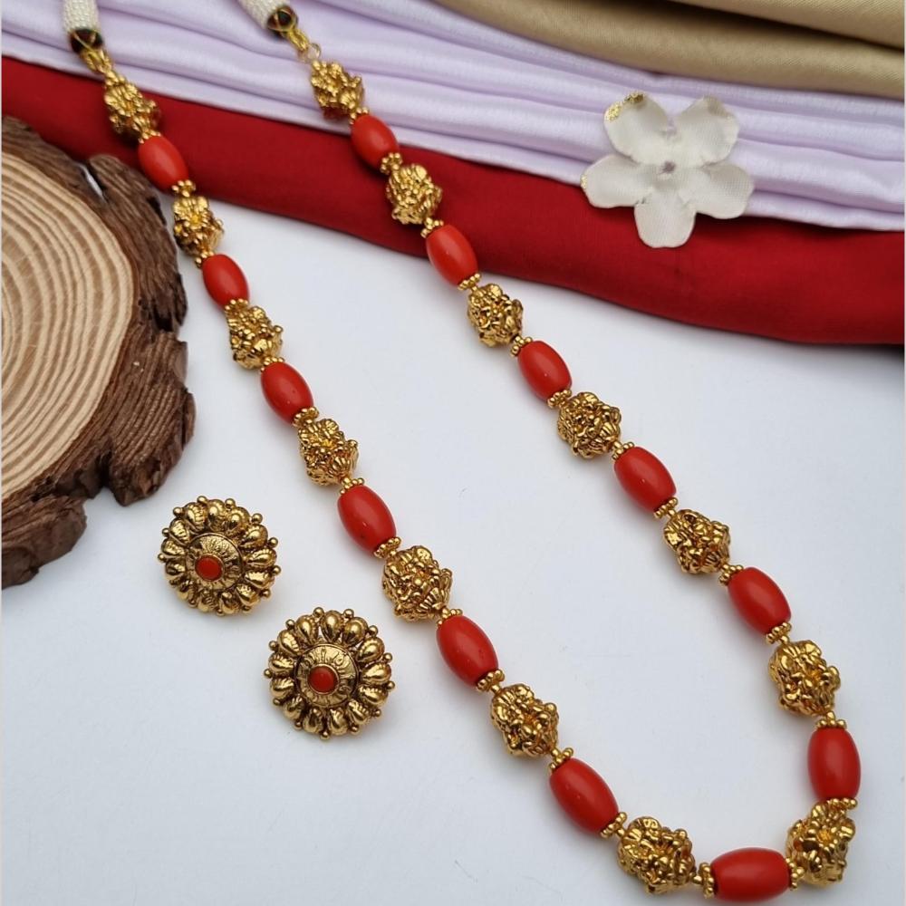 Reet Revaz Gold Plated Beads Necklace Set