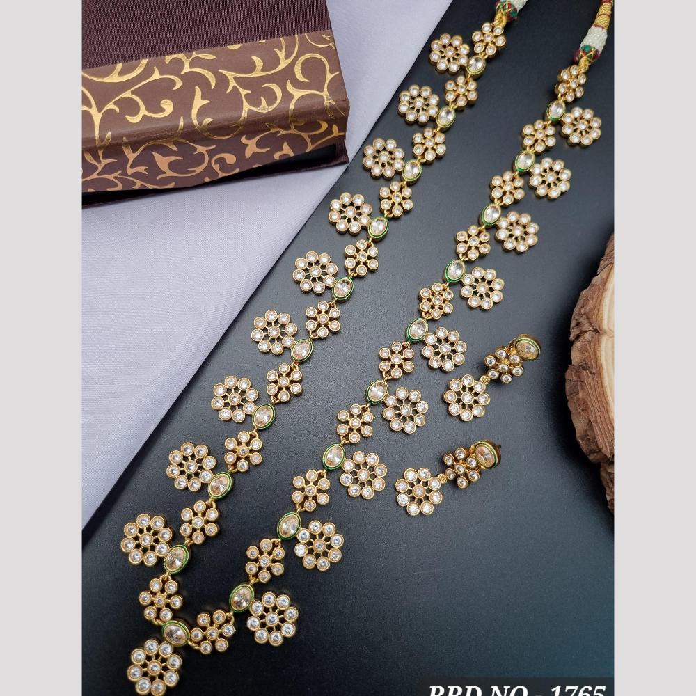 Reet Revaz Classic Glamour Pota And Crystal Bold And Beautiful Long Necklace Set
