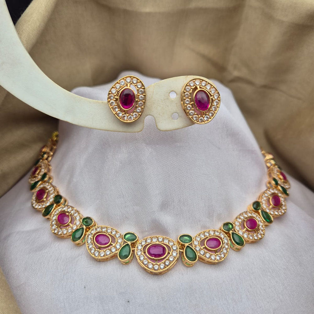 Reet Revaz Premium Pota Stone And Austrian Stone Choker Necklace Set