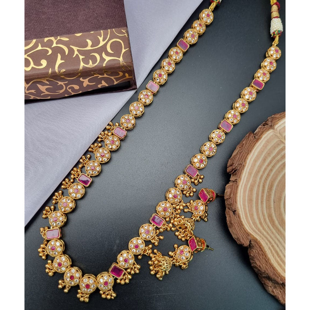 Reet Revaz Rajkumari Look Pota Stone And Pearl Ethnic Glam Long Necklace Set