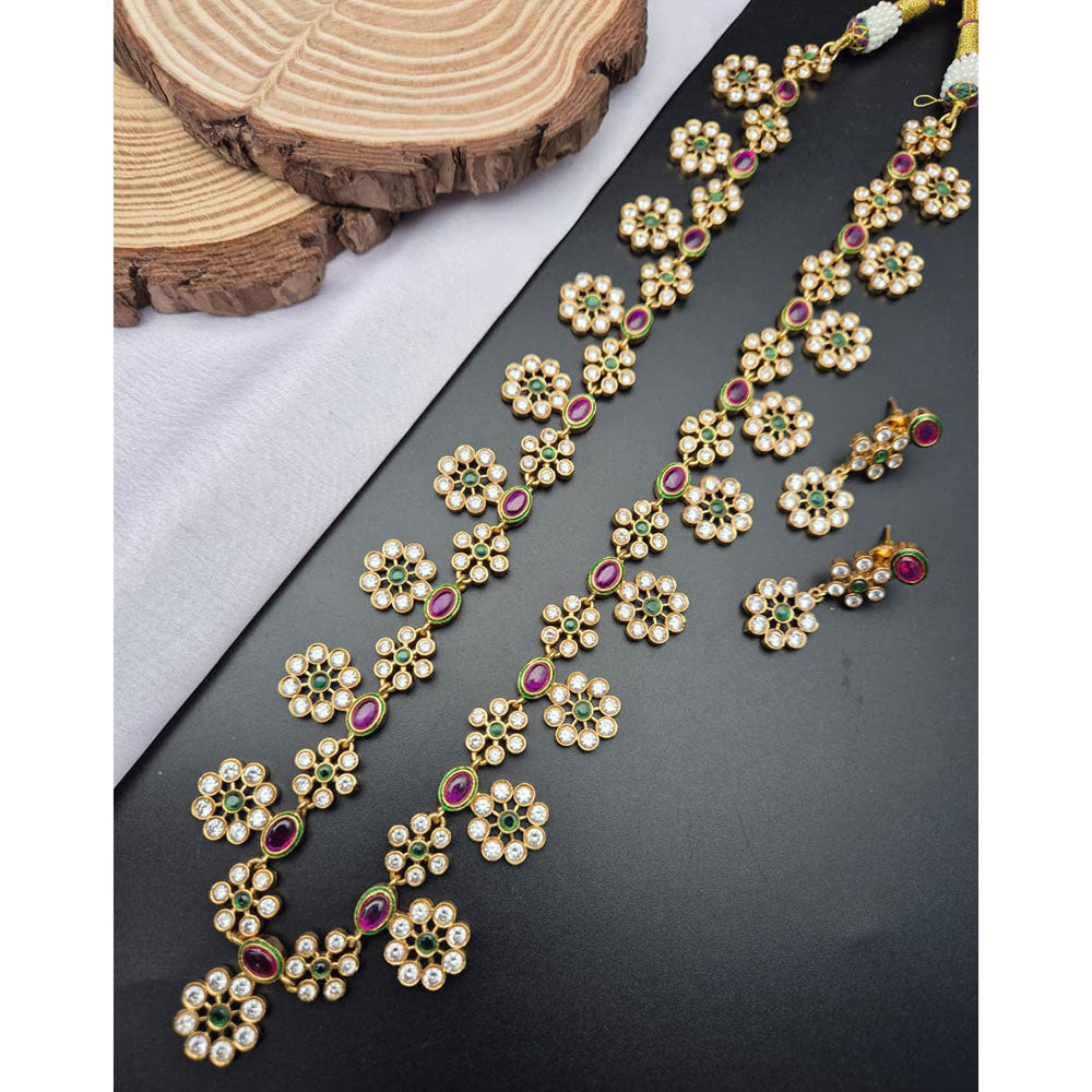 Reet Revaz Rajkumari Look Pota Stone Ethnic Glam Long Necklace Set