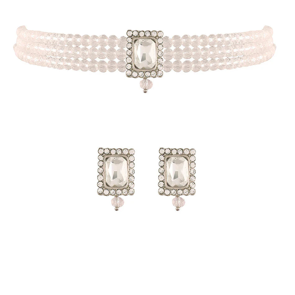 Darshana Jewels Kundan And Austrian Stone Designer Choker Necklace Set