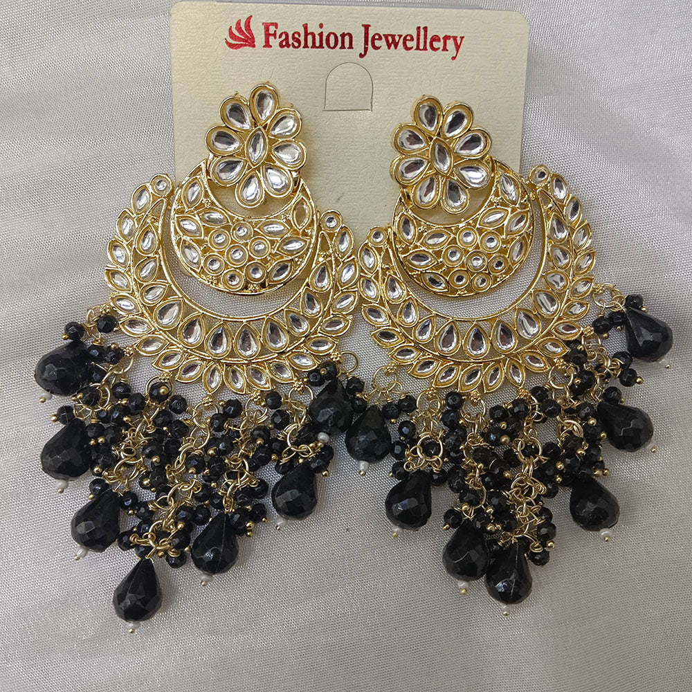 Hania Jewels Kundan Stone Pearl And Beads Dangler Earrings