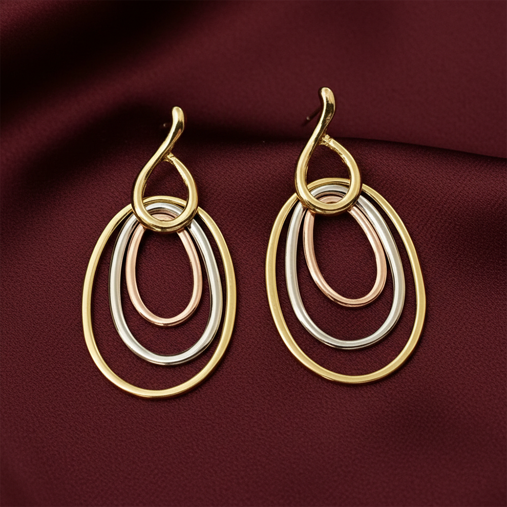 Urthn Gold Plated Lightweight Earrings for Women(Pack of 3)