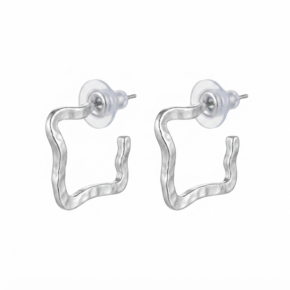 Darshana Jewels Trendy Silver Geometric Hoop Earrings for Women (Set of 6)