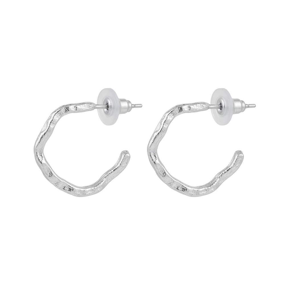 Darshana Jewels Trendy Silver Geometric Hoop Earrings for Women (Set of 6)