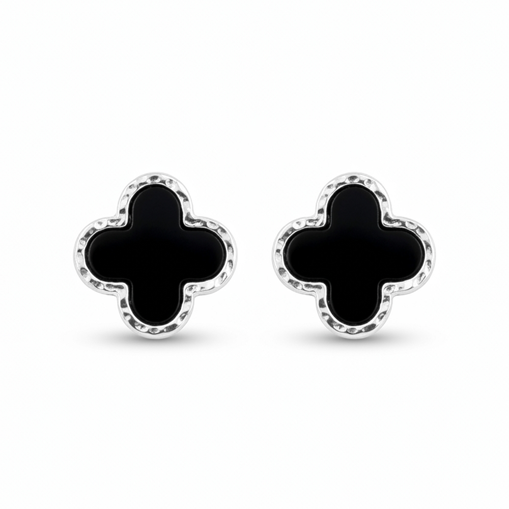 Urthn Elegant Gold-Plated Clover Stud Earrings for Women(Pack of 6)
