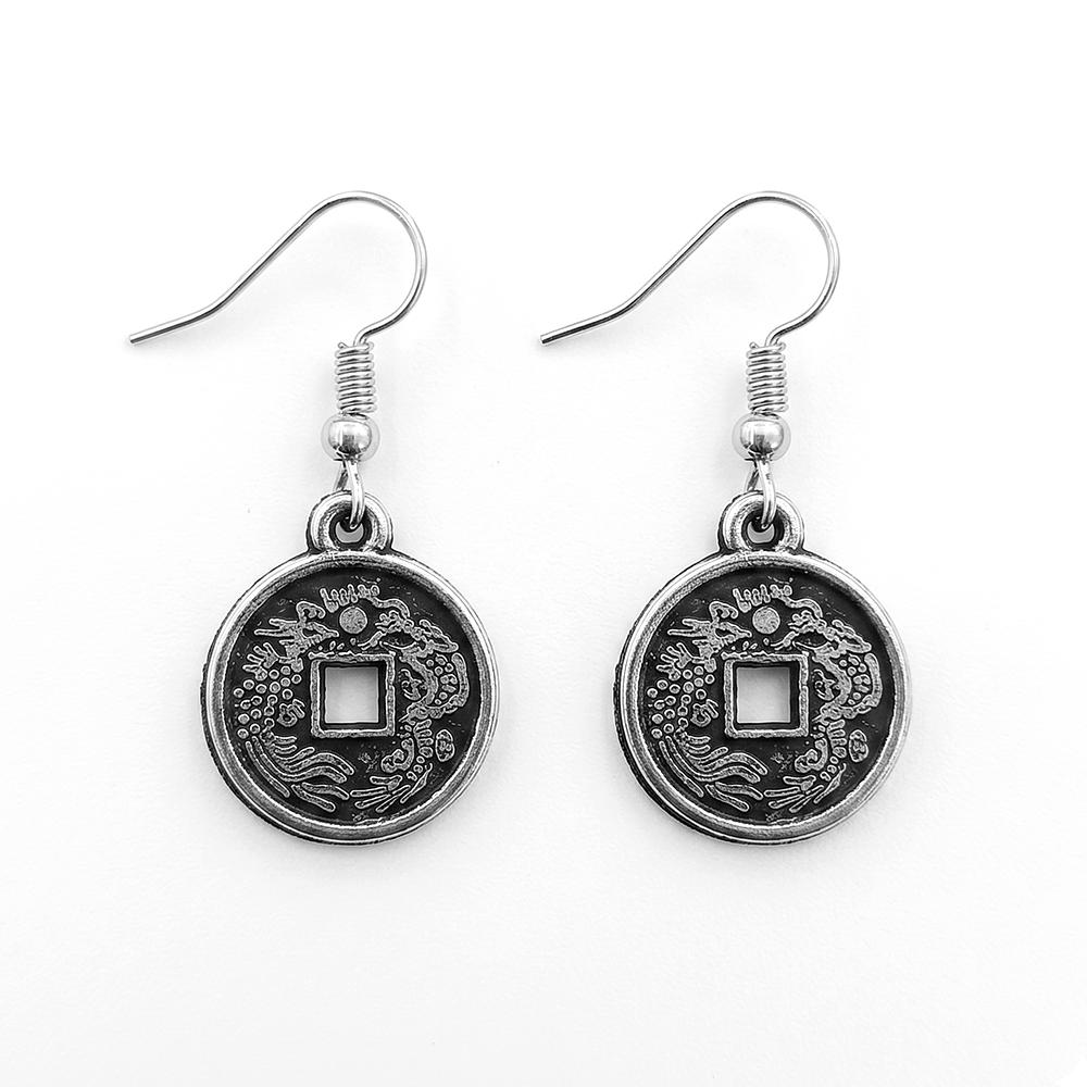 Urthn Modern Silver-Toned Coin Shape Earrings for Women(Pack of 6)