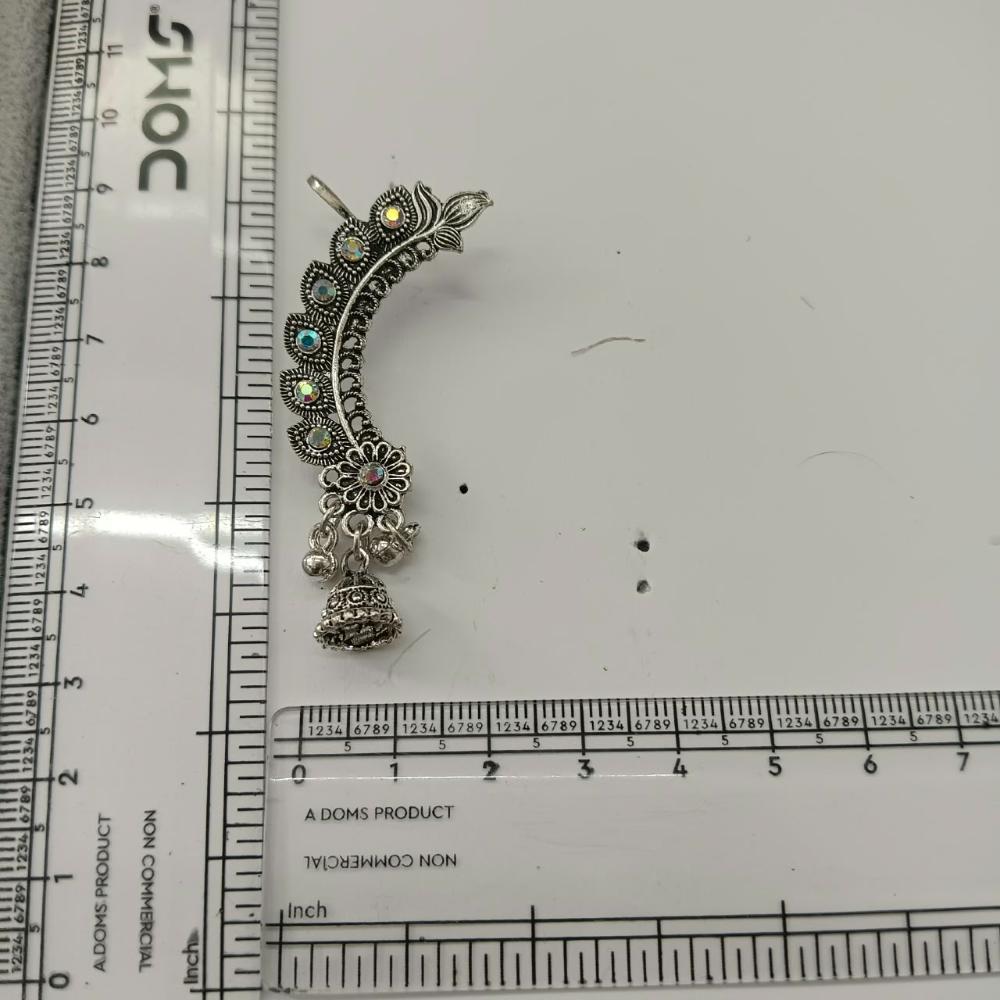 Urthn Stylish Oxidised Ear Cuffs with Floral Motif for Women Traditional Fashion Jewellery(Pack of 12)