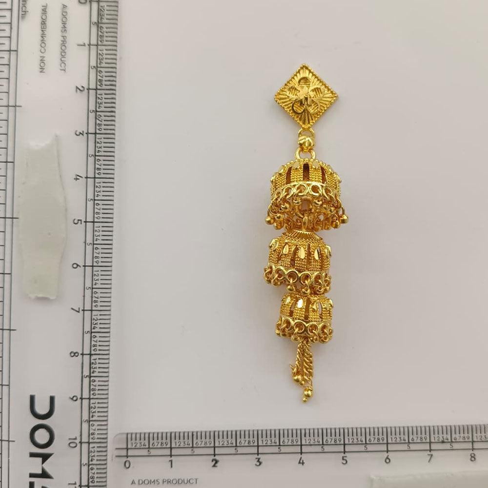 Urthn Heritage Inspired Gold Plated Multi Layered Jhumki Earrings | Traditional Designer Jewellery for Women( Pack of 6)
