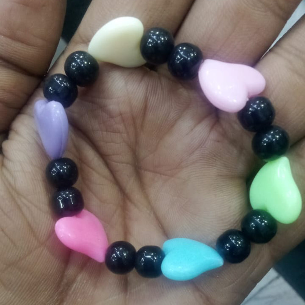 Arya Multi Color Crystal Beads Heart Shape Bracelet
