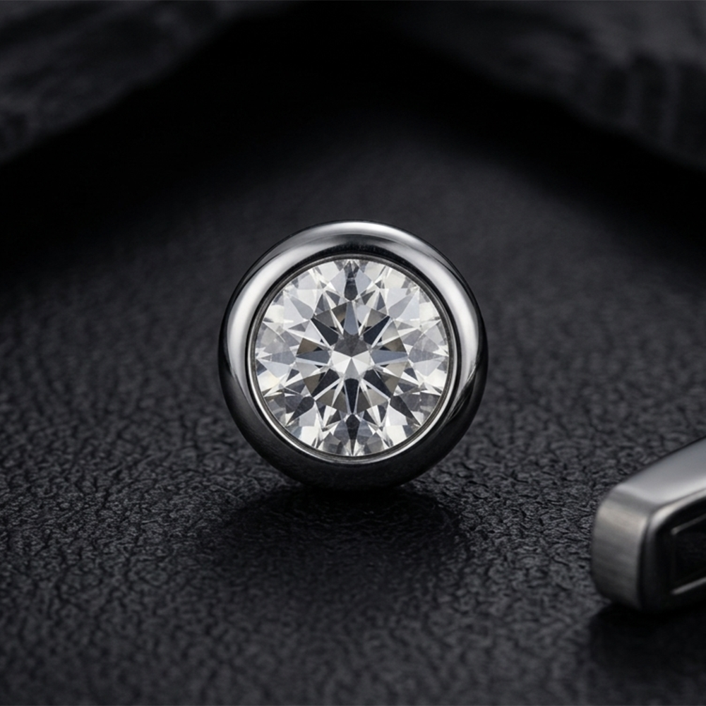 Urthn Silver Plated Stud Mens Earrings
