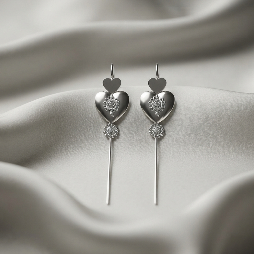 Urthn Oxidised Plated Heart Shape Ear cuff(Pack of 6)