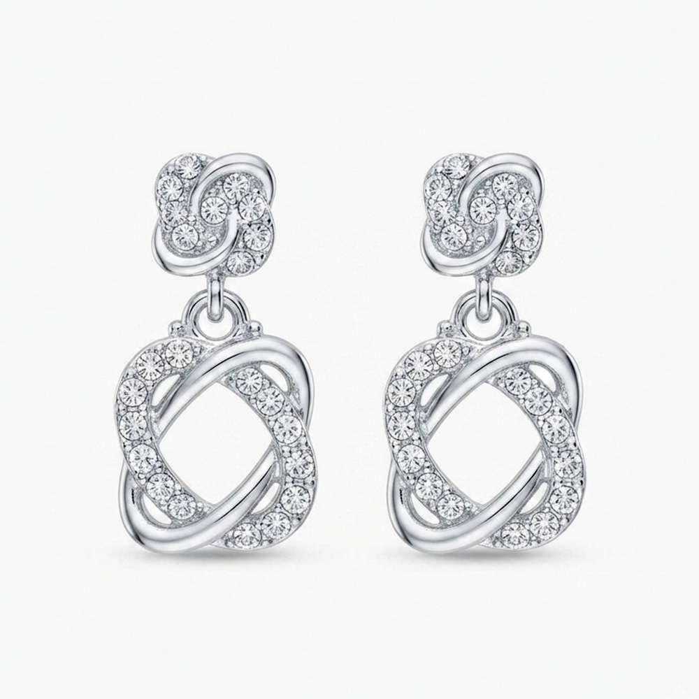 Urthn Silver Plated Austrian Stone Dangler Earrings(Pack of 6 )