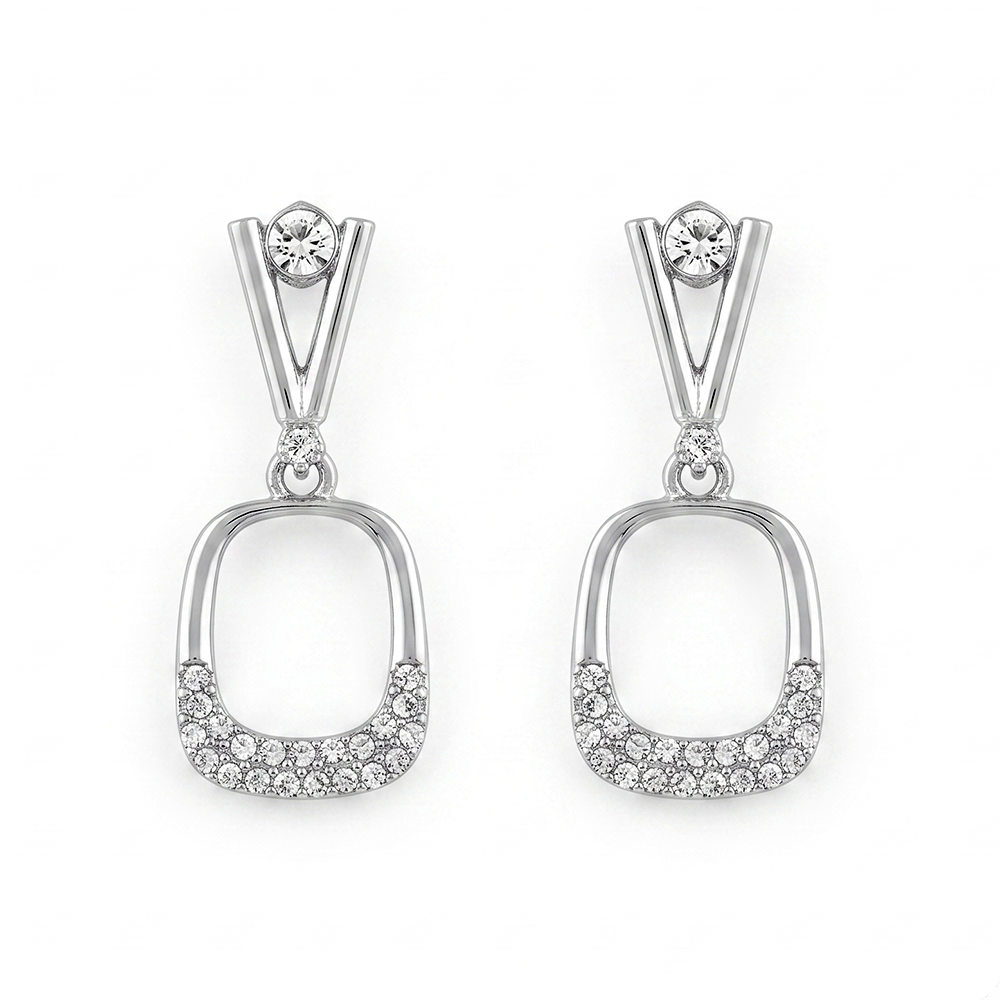 Urthn Silver Plated Austrian Stone Dangler Earrings(Pack of 6 )