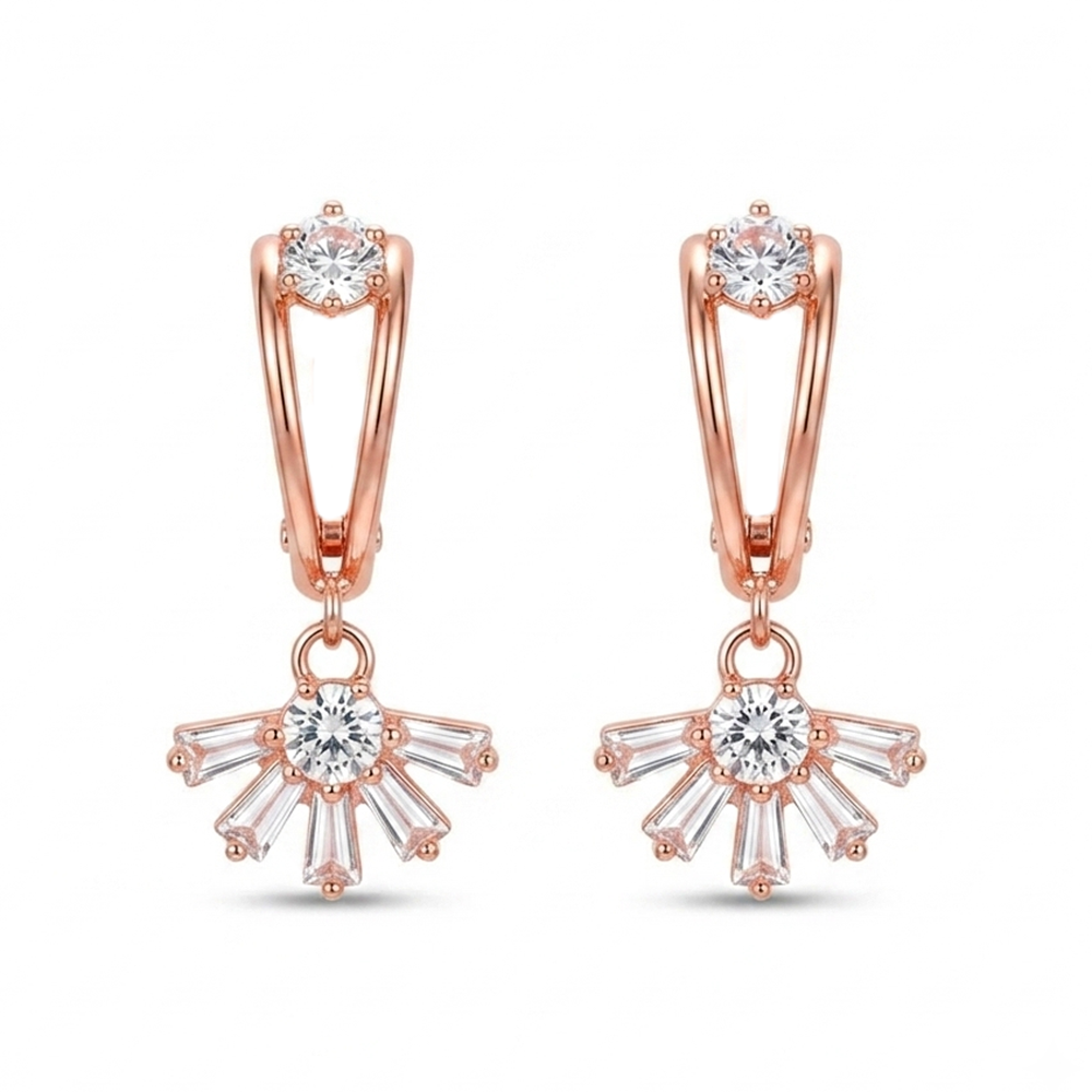 Urthn Rose Gold Plated Austrain Stone Dangler Earrings(Pack of 6 )