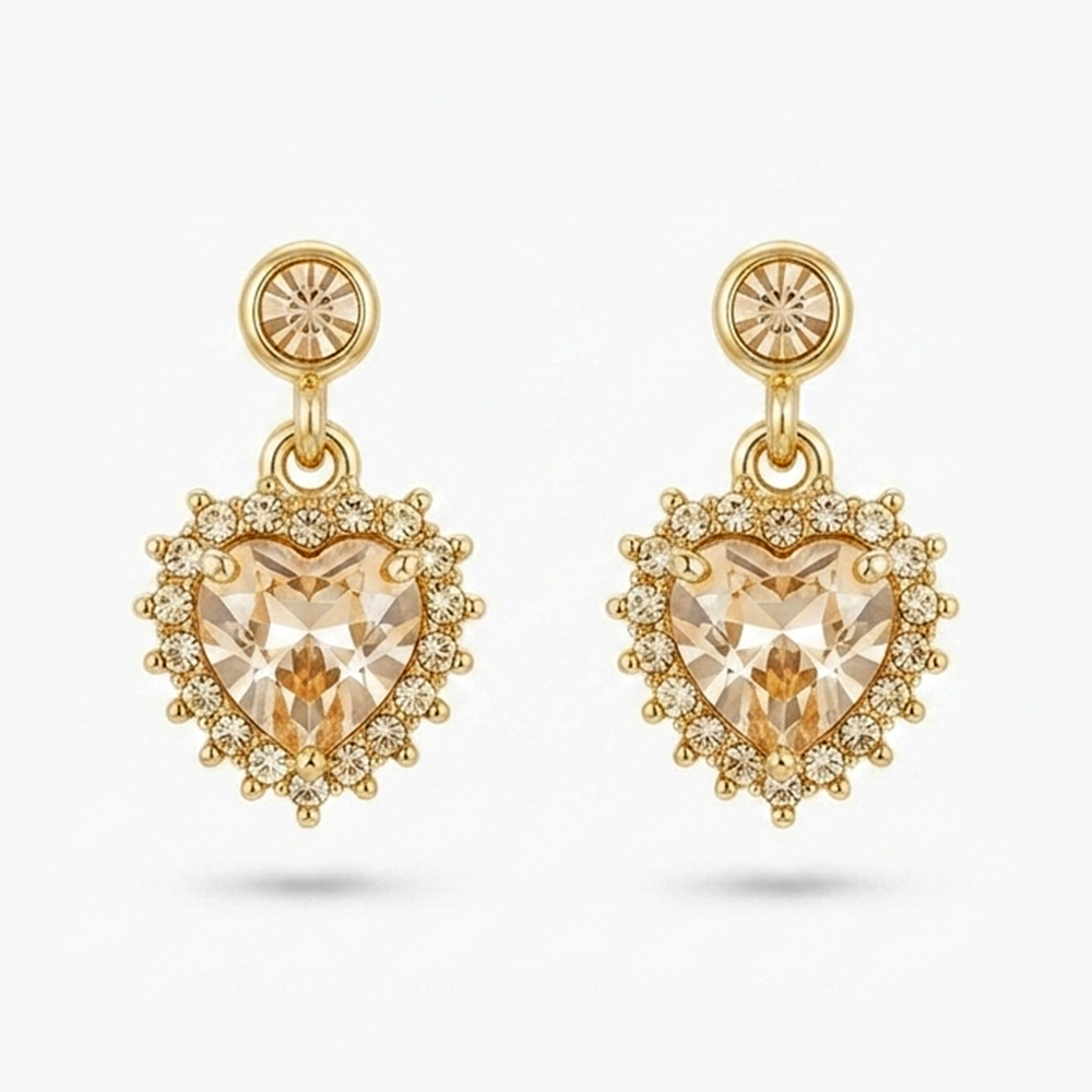 Urthn Gold Plated Austrian Stone Small Dangler Earrings(Pack of 6 )