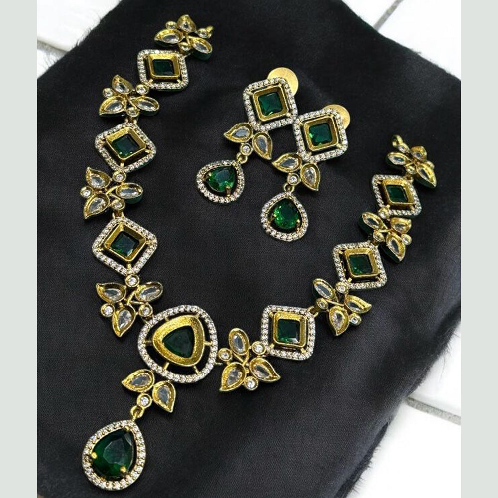 Sona Covering Ethnic Gold Plated Crystal Stone Necklace Set
