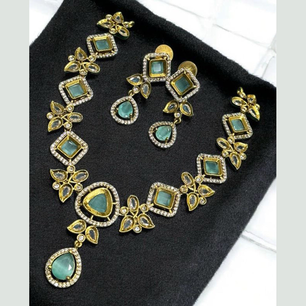 Sona Covering Ethnic Gold Plated Crystal Stone Necklace Set
